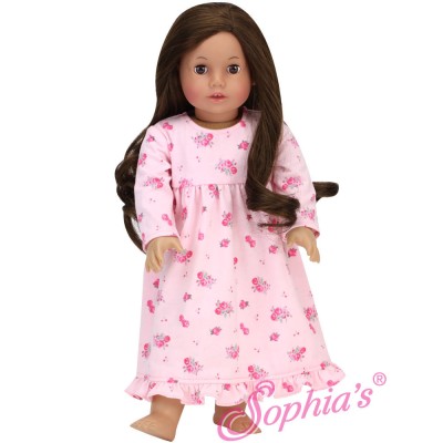 Longue chemise de nuit rose fleurie - Sophia's