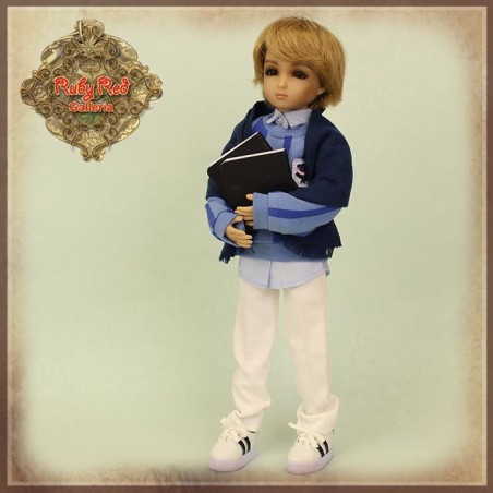 Tenue Boy Style Pull bleu et pantalon pour poupée Rubyred 30 Cm