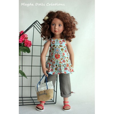 Tenue Lilas pour Poupée Zwergnase 50 Cm - Magda Dolls Creations