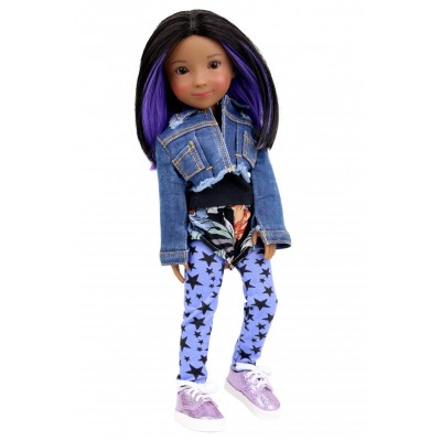 Purple Duo Denim for Siblies Doll - Ruby Red