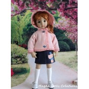 Tenue Bleu Marine glacée pour poupée Little Darling - Magda Dolls Creations